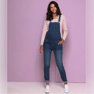 Seraphine Light Wash Denim Maternity Overalls